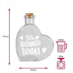 BE Staklena boca u obliku srca 250 ml Poklon za Dan baka i djedova Vinske tinkture
