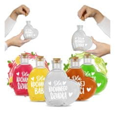 BE Poklon za Dan baka i djedova Drvena kutija + boca u obliku srca 250 ml
