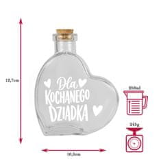 BE Poklon za bakin dan - drvena kutija + boca u obliku srca 250 ml
