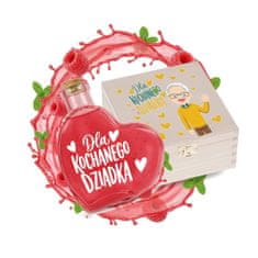BE Poklon za Dan baka i djedova Drvena kutija + boca u obliku srca 250 ml