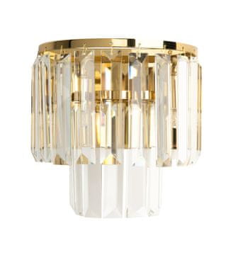 Zidna svjetiljka zlatni okvir s kristalima MONACO 2xG9 40W W0288 Maxlight