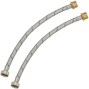 Savijajući priključak 1/2" s navojkom i vijkom, čelični oplet, 40 cm, set od 2 kom