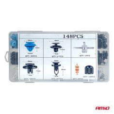AMIO Mali set auto kopči i iglica s alatima 148 kom -04741
