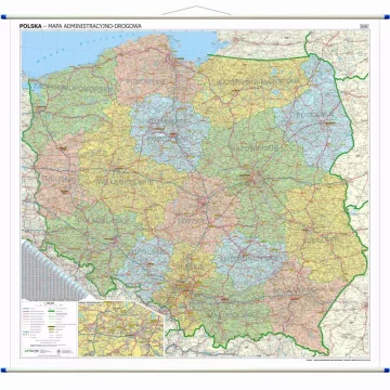 Poljska 1:500.000. Administrativna i cestovna zidna karta. Izdanje iz 2025.