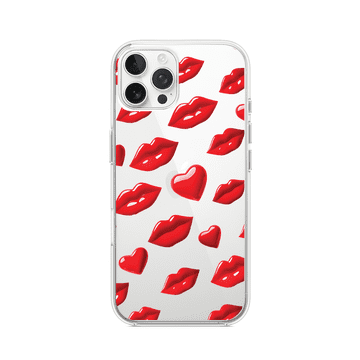 Futrola za iPhone 12 Pro Max, prozirna, fleksibilna silikonska, crvene usne