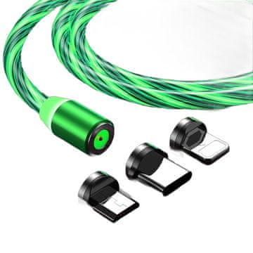 Magnetni led kabel koji svijetli za iphone micro usb type-c 200cm kb31_zeleni
