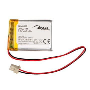 Akyga Li-Po baterija LP293441 AKY0822 3.7V / 400mAh PCM Molex 2-pinska 150mm