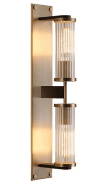 Girona - velika zidna svjetiljka 70 cm metal i kristal zlatna, mesingana
