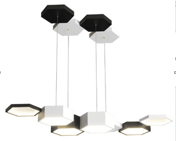 Moderna Hex - Moderna viseća lampa 133 cm 60W LED + Daljinski upravljač