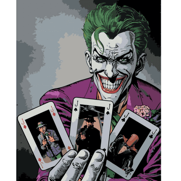 Slikaj po brojevima s okvirom - Joker i karte 40x50 cm