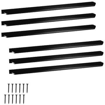 Set od 6 rubnih ručki za namještaj od aluminija, crna mat, za namještaj, 436mm