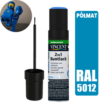Lak za popravke s kistom 12 ml Lak za popravke ogrebotina RAL 5012 Plava polumat