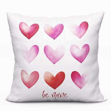 BE mine baršunasta jastučnica bijela s printom ljubavi 40x40 cm