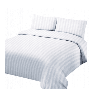 Detexpol Adamaszkova posteljina 160x200 hotelska, pruga 1 cm, bijela popluna