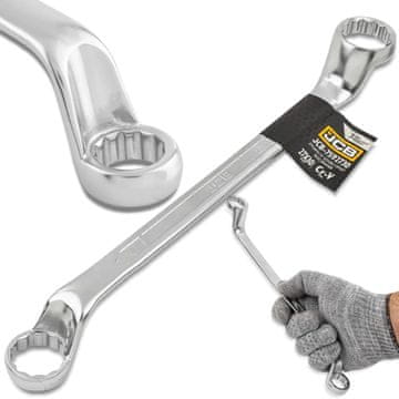 JCB OKASTI KLJUČ 2-STRANI, 75 STUPNJA ZA GLEŽANJ 27x30 mm Cr-V 12-KRAJ