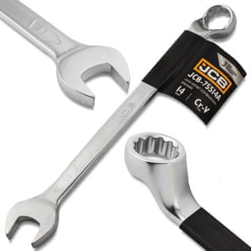 JCB OTVORENI KLJUČ S 2 KRAJA, POMAKNUT POD 75 STUPNJA, 14 mm Cr-V, 12-KRAJNI