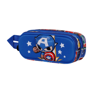 KARACTERMANIA Školski pernica s dva pretinca Marvel Kapetan Amerika, plava, 22x10x8 cm