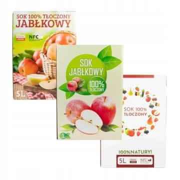 BE Karton za sok od jabuke 100% prešani 5L BAG IN BOX pakiranje čvrsto