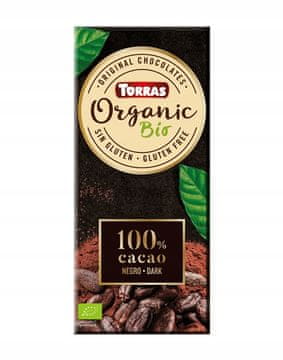 Torras Organska tamna čokolada 100% kakao bez dodanog šećera 100 g -