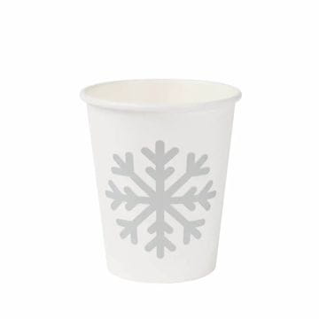 BH Bijela papirnata čaša, disperzija, "Zima" 250 ml, promjer 80 mm 50 kom.