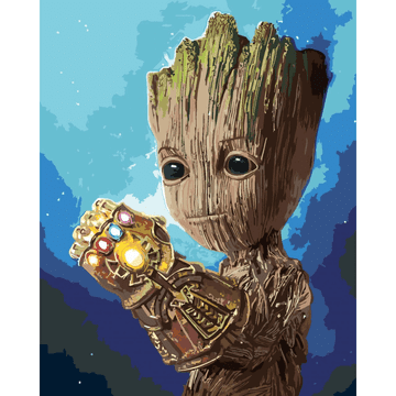 Slikaj po brojevima s okvirom, slike za slikanje - Groot Marvel 40x50 cm