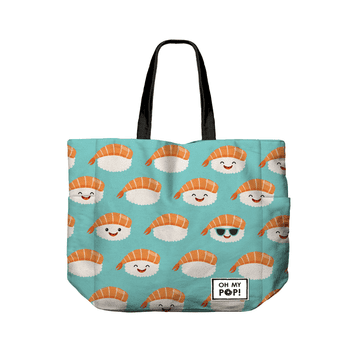 KARACTERMANIA Modna torba za plažu i kupovinu Oh My Pop! Turkizna Nigiri 46x35x10 cm