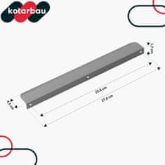 Ručica za namještaj rubna moderna aluminij srebrna 276 mm 2 kom