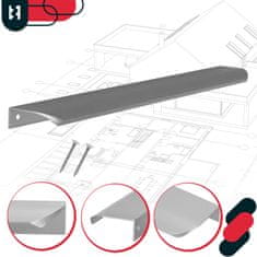 Ručica za namještaj rubna moderna aluminij srebrna 276 mm 2 kom