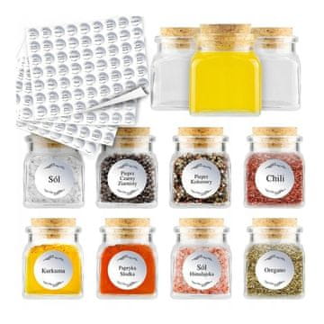 20x staklenka za začine, bilje, svijeće, staklenke 120 ml + 252 bijele naljepnice