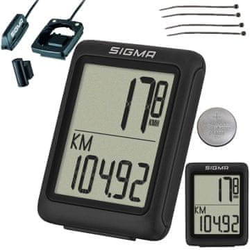 Sigma BC 5.0 WR 05210 biciklističko računalo crni žičani kabel 5 funkcija