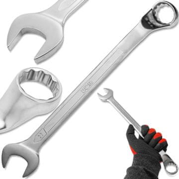 JCB OTVORENI KLJUČ 75 STUPNJA, KUTNI, 27 mm, CR-V ČELIK, dvostrani