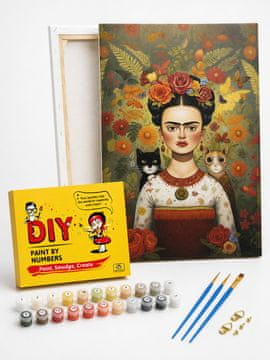 Slikanje po brojevima s okvirom - Frida Koty 40x50 cm