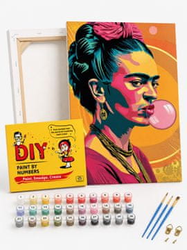 Slikanje po brojevima s okvirom, slike za bojanje – Frida Kahlo 40x50 cm