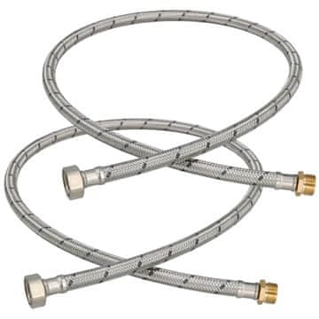 Gipka spojnica 3/8” 1/2” navojno-vijčana čelična 100 cm, set od 2 kom