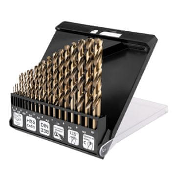 HSS-CNC svrdla za metal, 124°, "Pro-Tec", 1,0-10,0 mm, set od 19 komada