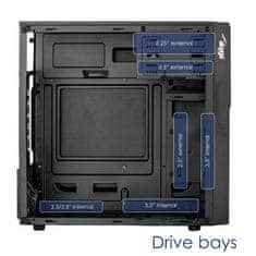 Akyga AK19BK Micro ATX kućište za računalo PC Tower Box USB-C USB 3.0 crno