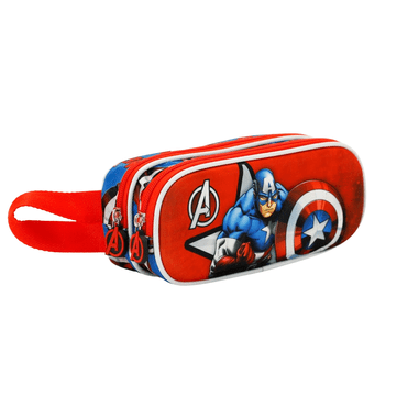 KARACTERMANIA Dvokomorni pernica za školu Marvel Kapetan Amerika crvena 22x10x8cm