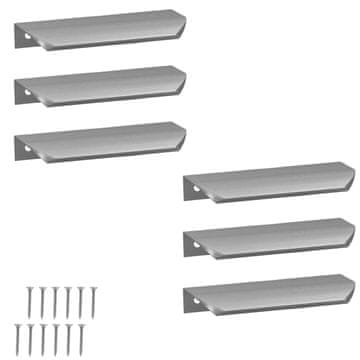 Moderna rubna kvaka za namještaj, aluminij, srebrna, 148 mm, 4 komada