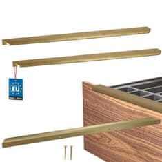 Komplet 2x rubna ručica za namještaj, aluminij, zlatna mat, za namještaj 500mm