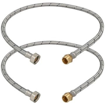 Fleksibilni priključak 3/8” 1/2” s maticom i vijkom, čelik 90 cm, set od 2 kom