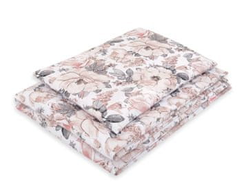 Bobono Dječji dvodijelni set pamučne posteljine 135x100 cm - ruže boje sepije