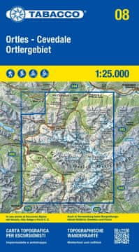 Ortler, Cevedale 1:25.000. Vodootporna turistička karta 08. Duhan