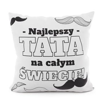 Najbolji tata, baršunasta jastučnica, bijela, za tatu, 40x40 cm