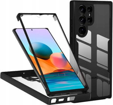 Pancerne etui exo 360° s ugrađenim hibridnim staklom za samsung s24 ultra