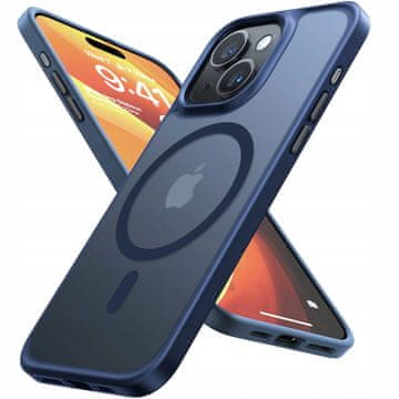 Matno magnetsko kućište za magsafe za iphone 15 + staklo matsejf02_granatovy