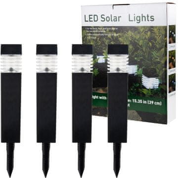 TG64670-KPL 4x Solarna vrtna lampa LED lampa za stup, crna 39 cm