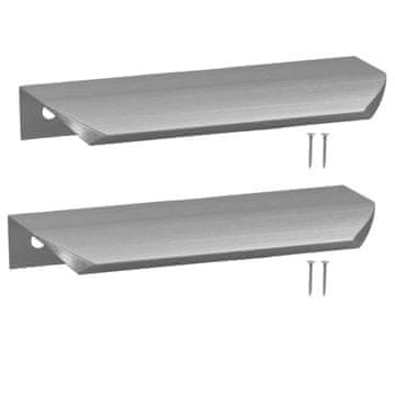 Učvrsni rubni mebel za namještaj, moderni, aluminij, srebrni, 148 mm, 2 komada