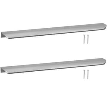 Rubni namještajni uchvat moderan, aluminij, srebrni, 340 mm, 2 komada