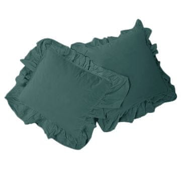 Jastučnice 40x40 s volanima, tamnozelene, set od 2