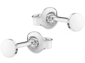 Seijou Srebrne naušnice s obručem 3 mm, male ženske pločice, obruči 925